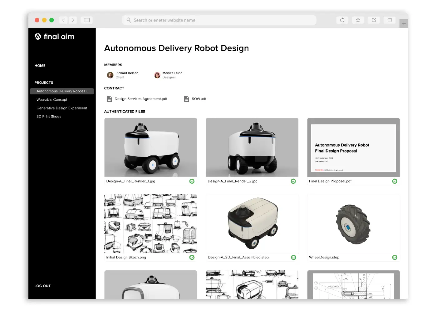 プラットフォームのスクリーンショット（開発中）