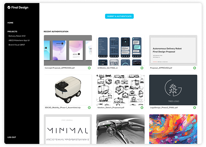 デザイン・知財管理プラットフォーム「Final Design」の操作画面例