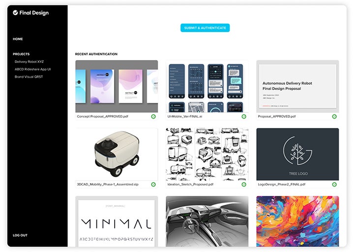 デザイン・知財管理プラットフォーム「Final Design」の操作画面例