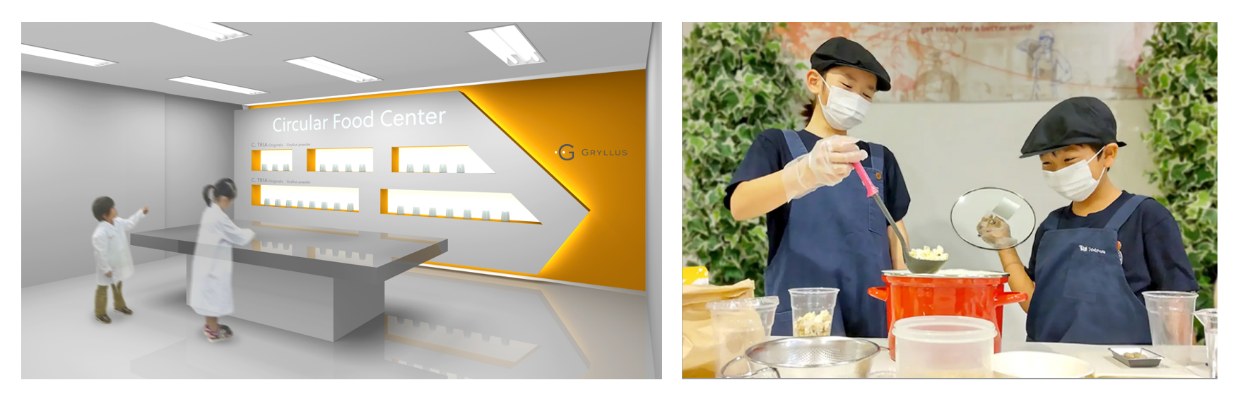 パビリオンの様子（イメージ）／体験の様子（イメージ）