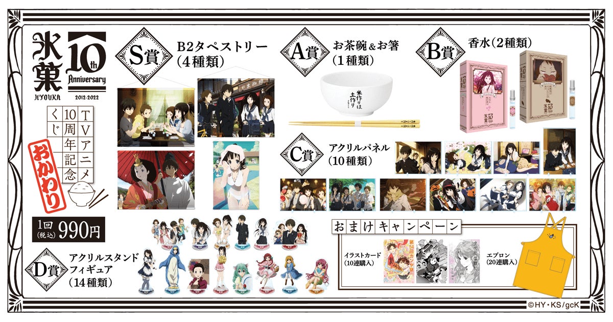 氷菓 TVアニメ10周年記念くじ おかわり S賞タペストリー B2タペストリー 大好評にお応えして! 「氷菓 TVアニメ10周年記念くじ おかわり
