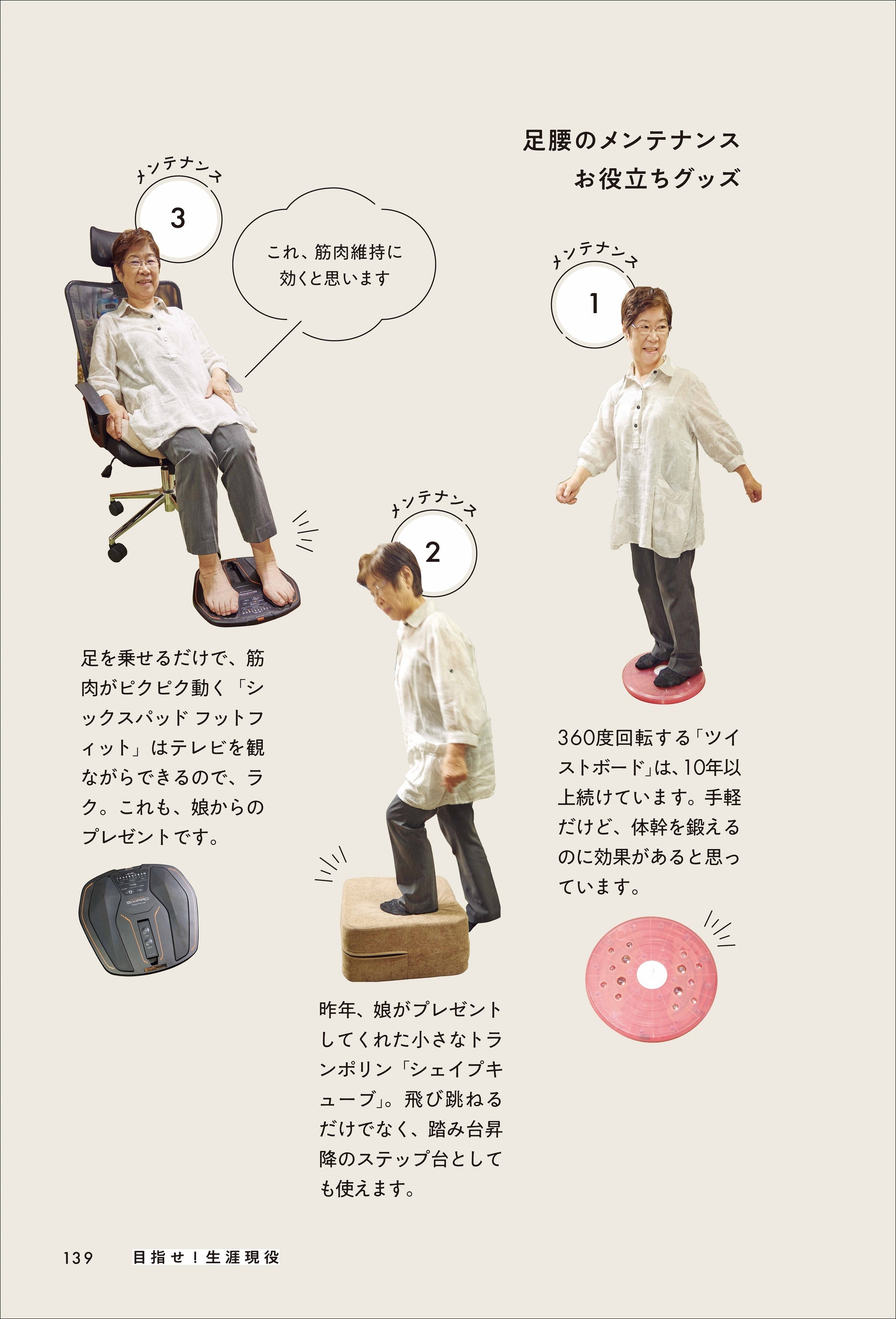 360度回転するツイストボードを10年以上継続。