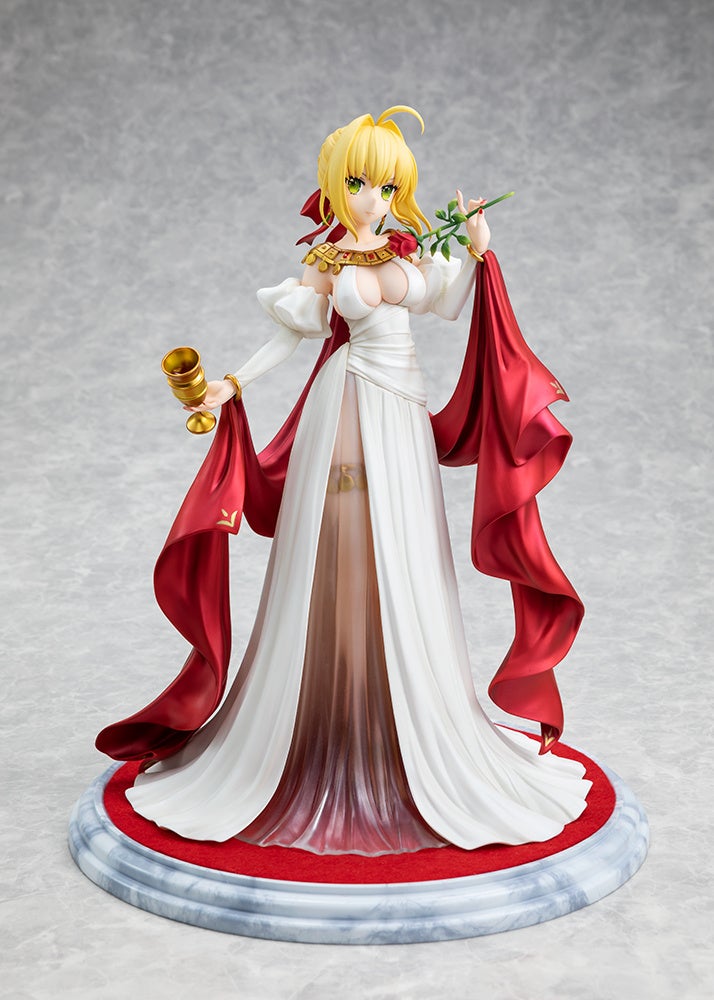 『Fate/Grand Order』セイバー/ネロ・クラウディウスの新作フィギュアが登場！バラと金のワイングラスを手にした凛としたポーズに加え、微笑んでいる表情も付属。予約受付は3月29日（水）から開始。