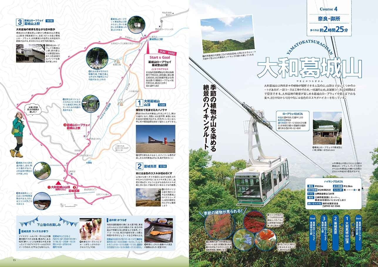 ロープウェイを使ってラクラク楽しめるコースも多数