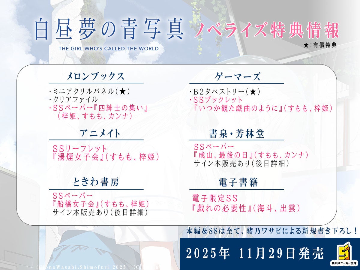 傑作ADVゲームを完全公式ノベライズ！ 小説版『白昼夢の青写真』が