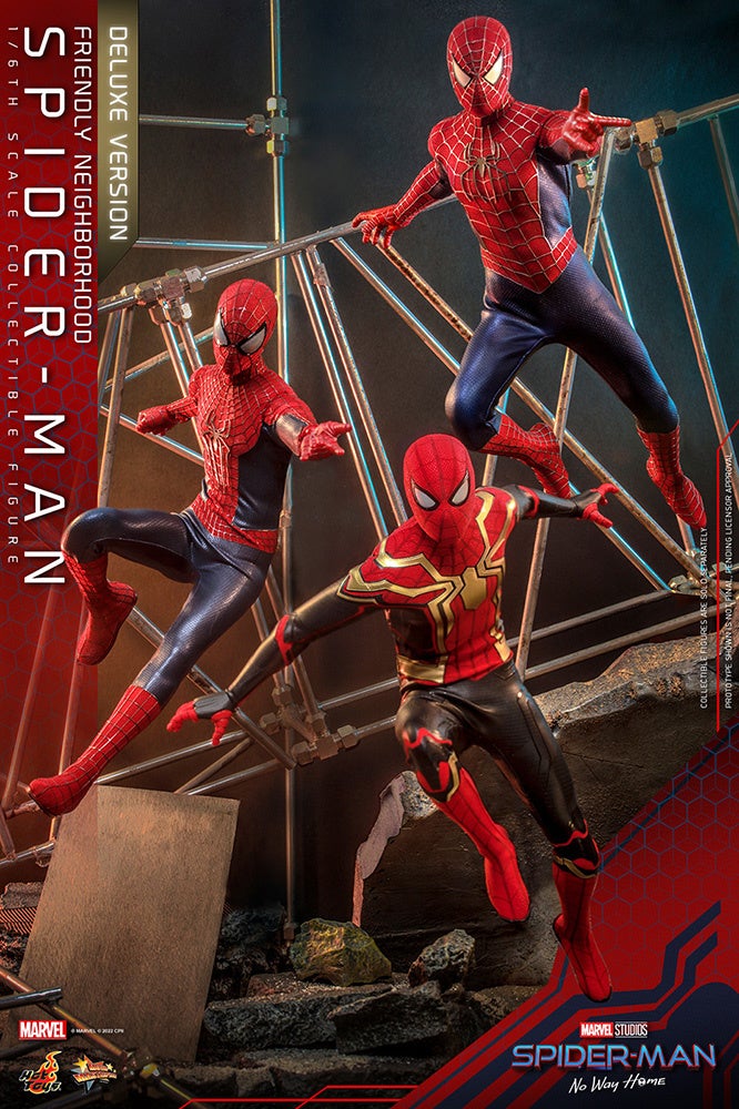 大ヒット映画『スパイダーマン:ノー・ウェイ・ホーム』より、ホットトイズ「ムービー・マスターピース」に3人のスパイダーマン集結!