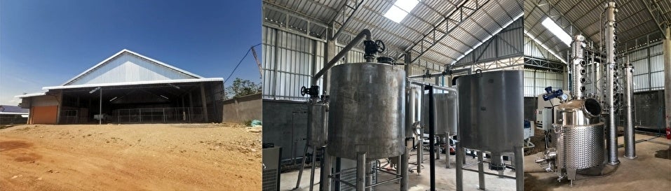 カンボジアコンポンチュナン州にあるバイオエタノール製造プラン