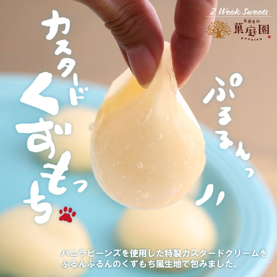 この夏に食べたい 新食感ひんやりスイーツ ぷるるん カスタードくずもっち が 2 Week Sweets ウィング新橋店の 食感専科 菓庭園 にて2週間限定登場 株式会社麦の穂のプレスリリース