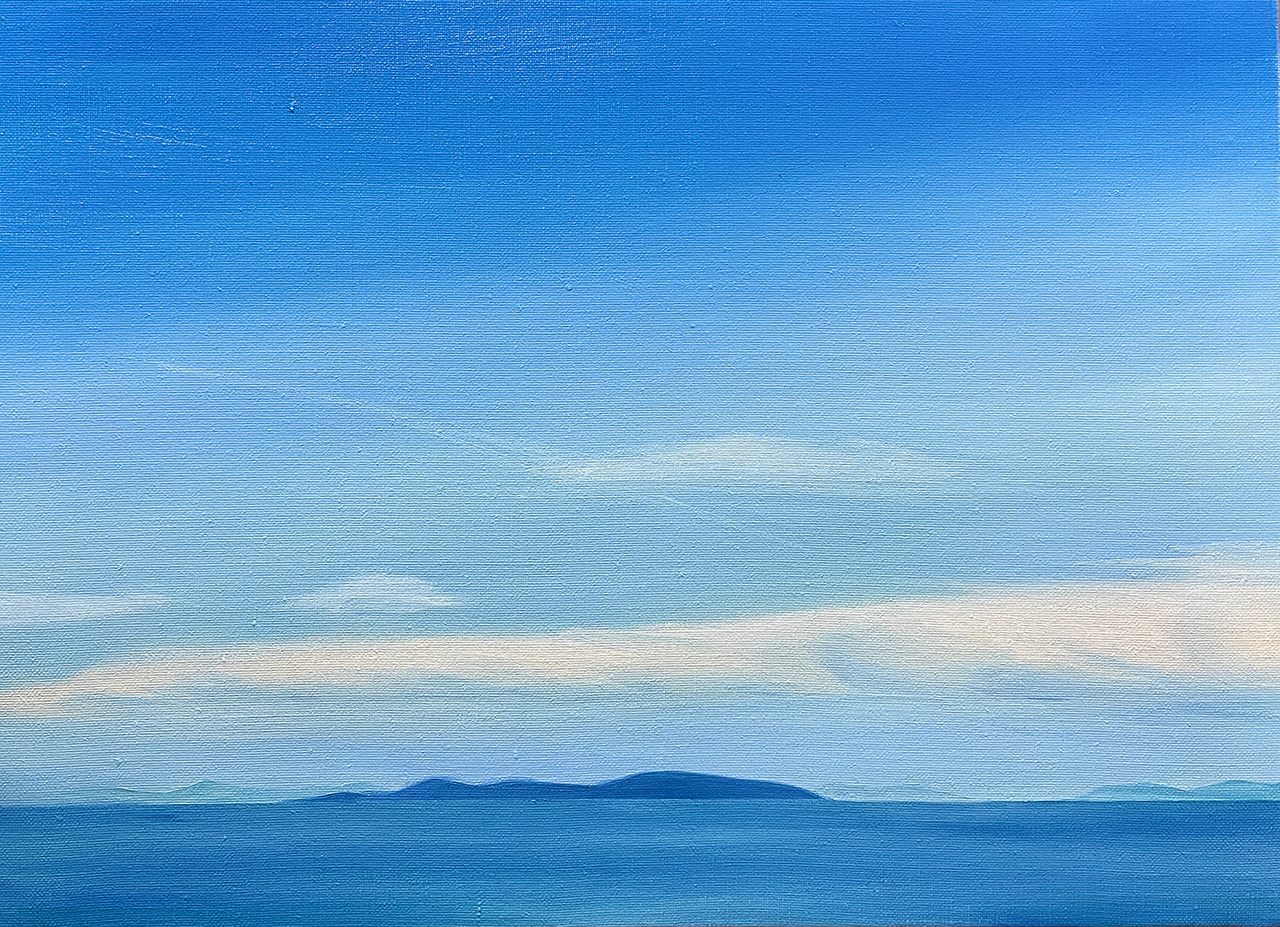 移り変わる空を繊細なグラデーションで描く油彩風景画家、根ノ木あさみ