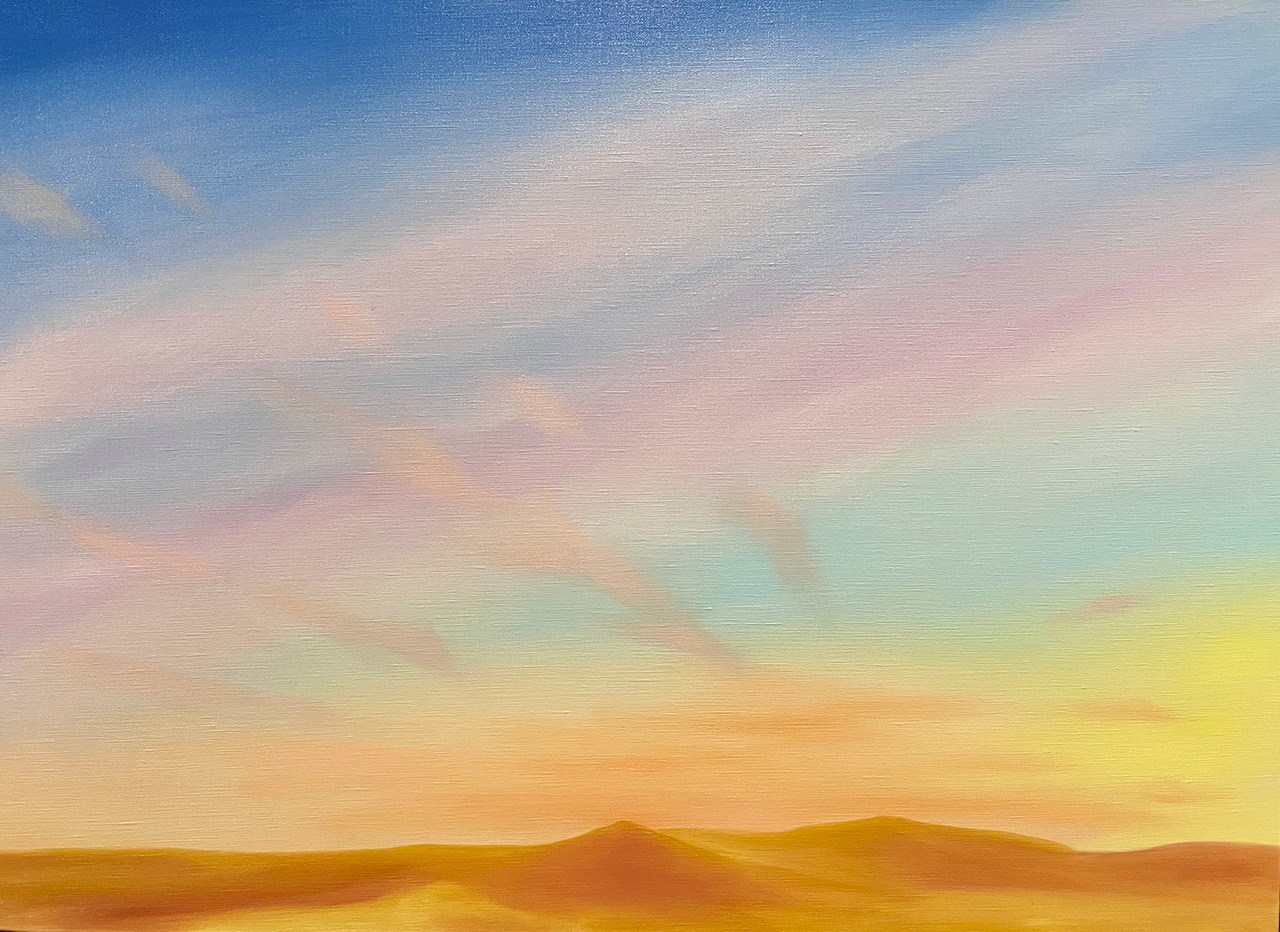 移り変わる空を繊細なグラデーションで描く油彩風景画家、根ノ木あさみ