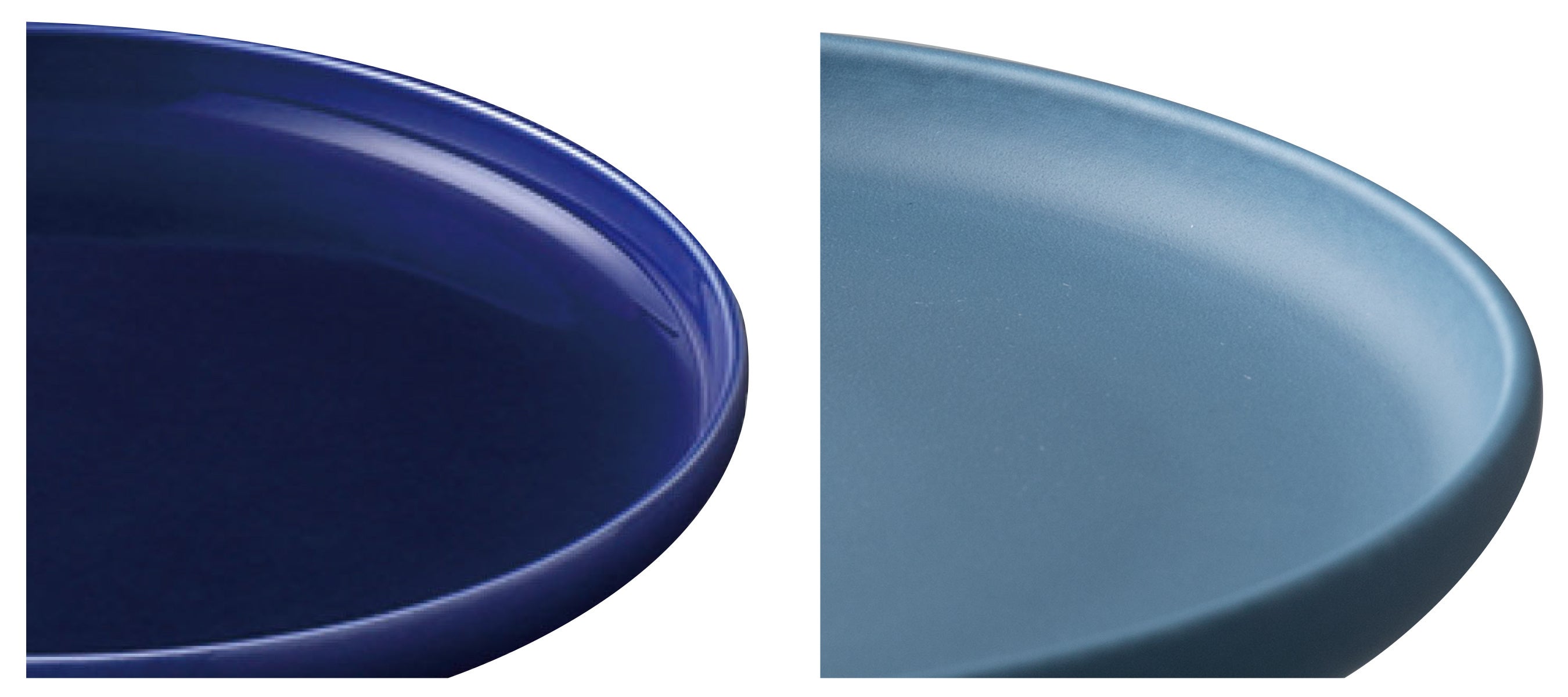 「艶×マット」質感の対比により、ブルーが秘める独特の深みを演出。