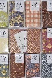 柿渋染め和紙等に染め和紙を裏打ちし ギルディング施工したカードケース