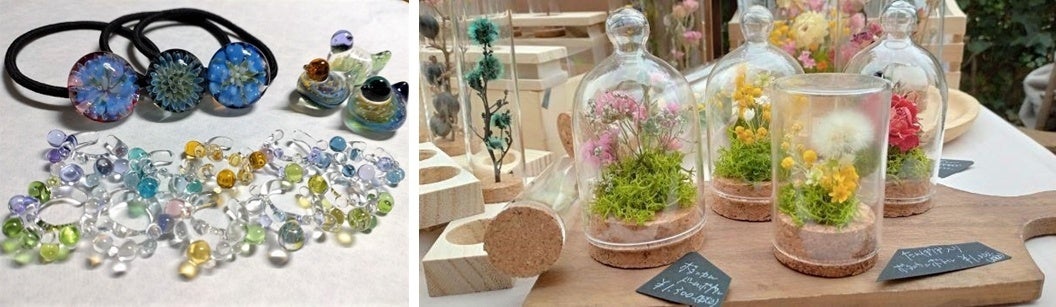 可愛いアクセサリーやはーバリウムなどのクリエイター作品