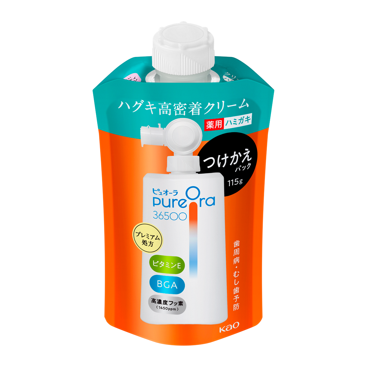 つけかえ_PureOra36500 薬用ハグキ高密着クリームハミガキ　【医薬部外品】