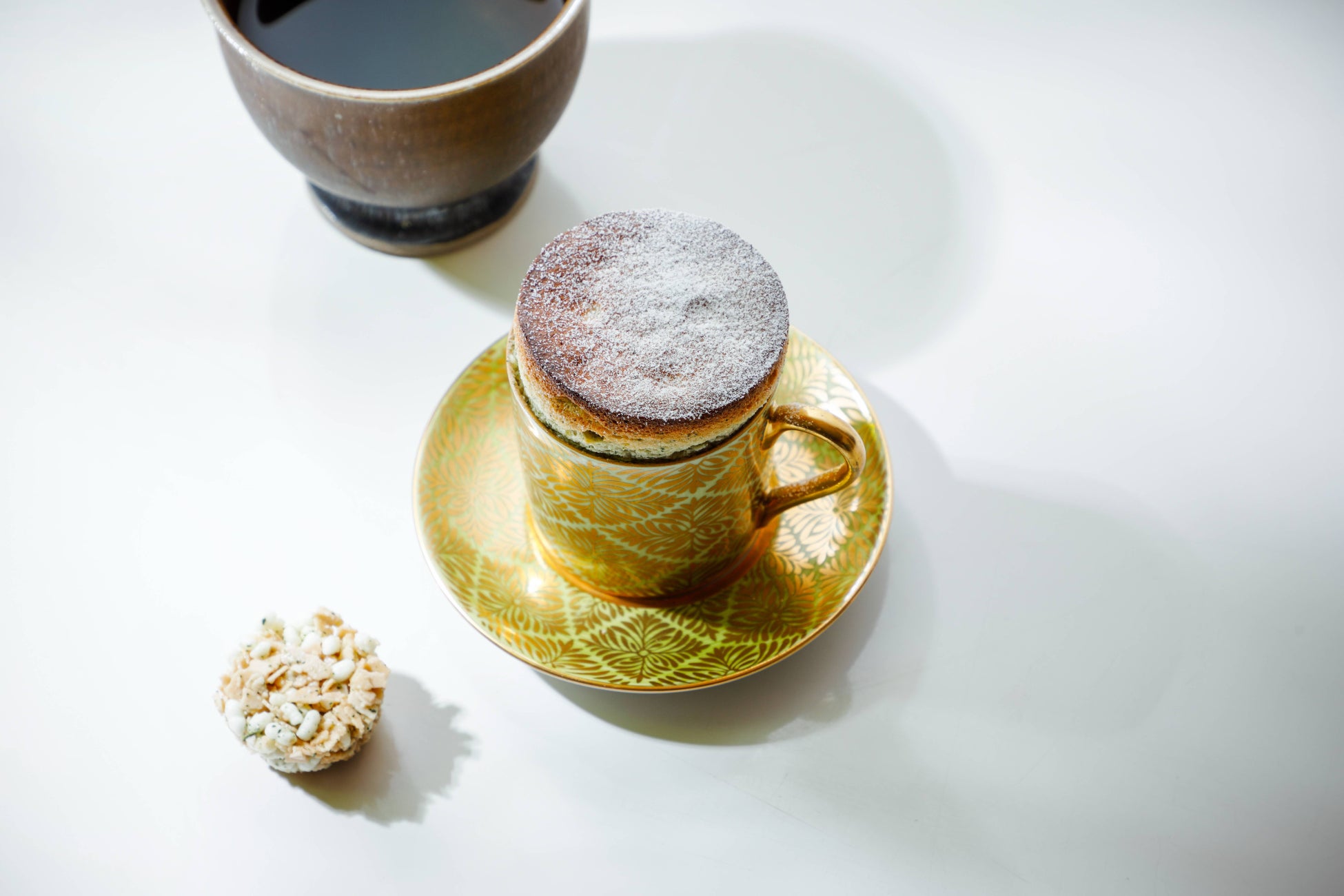 玄米茶のスフレ、玄米茶