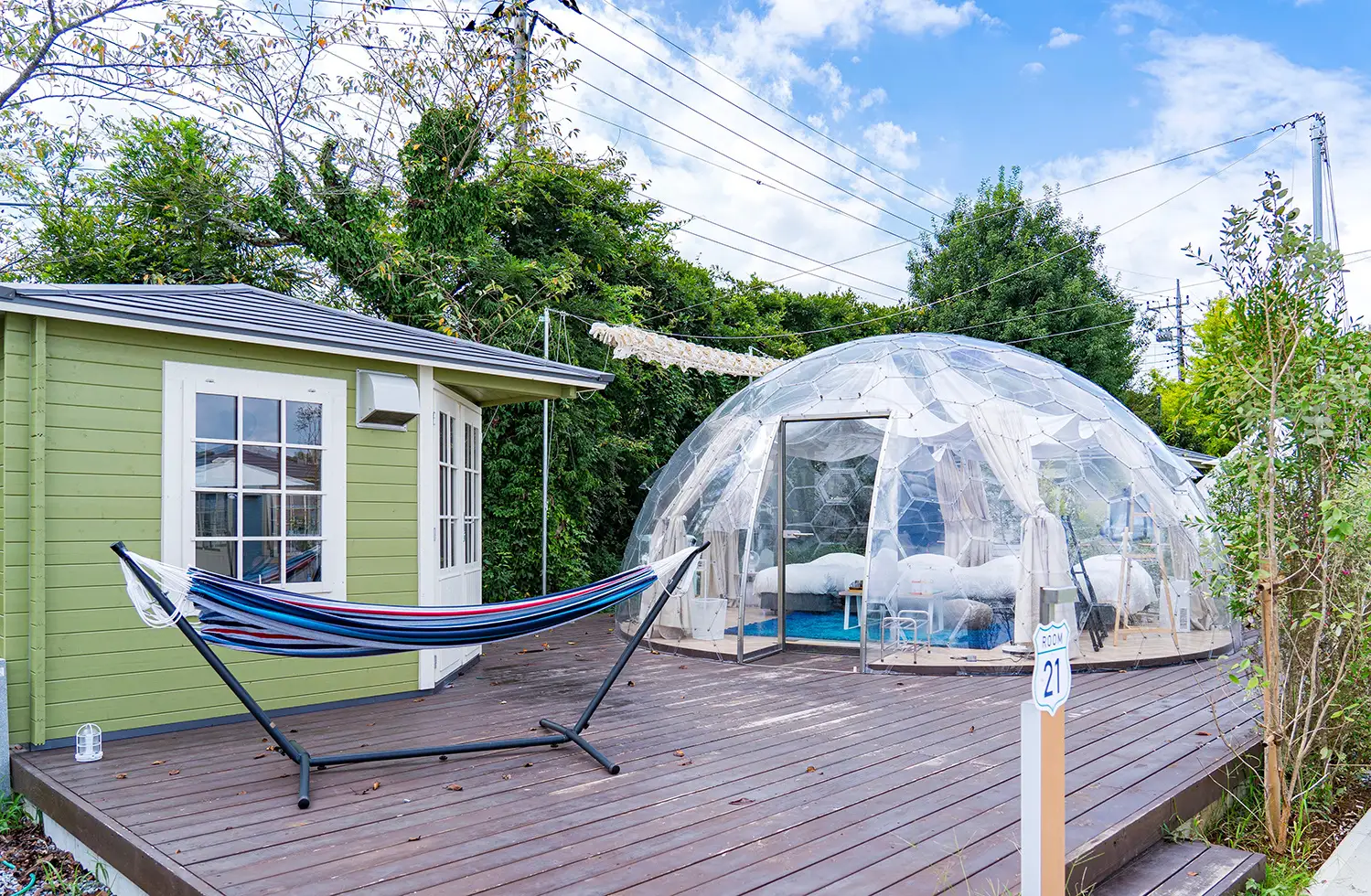 クリアドームテント外観