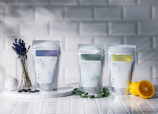 水素入浴剤ブランド、H&(アッシュアンド) 』から、香り付き入浴剤3種