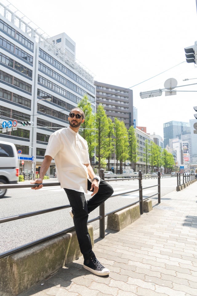 釣りだけではなく、街でも違和感がありません。※Fishermans Workpants HASU®（NTP）ブラック着用