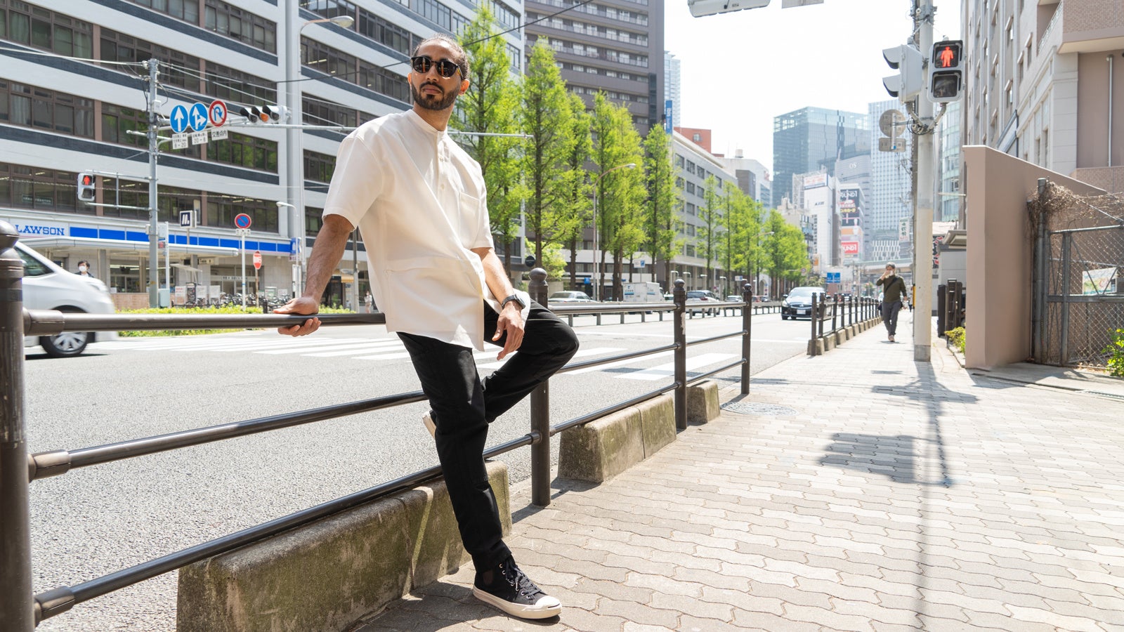 釣りだけではなく、街でも違和感がありません。※Fishermans Workpants HASU®（NTP）ブラック着用