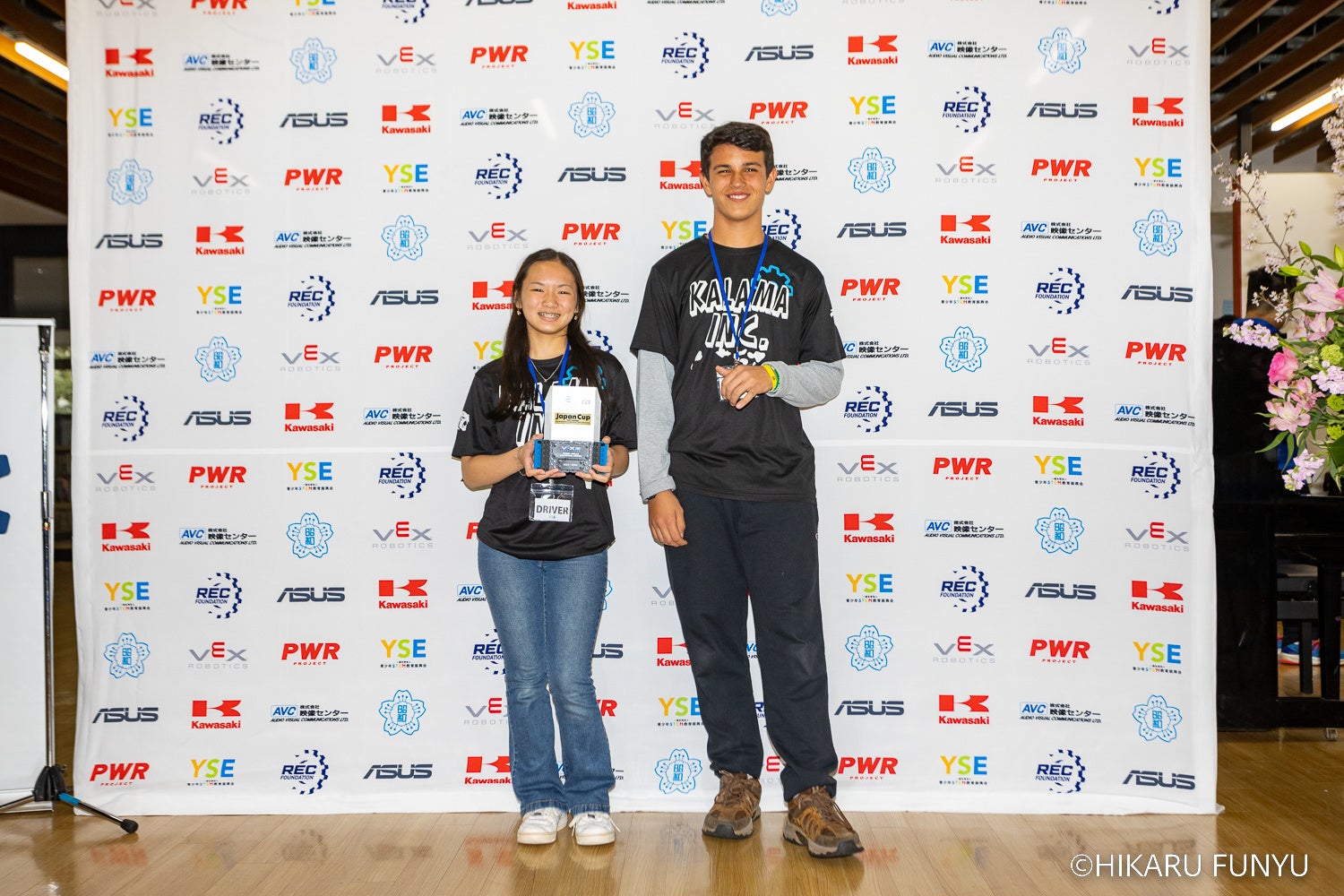 エクセレンスアワードとチームワークチャレンジチャンピオンとロボットスキルスで2位を獲得したハワイから来日したチーム 43110A Kalama Robotics