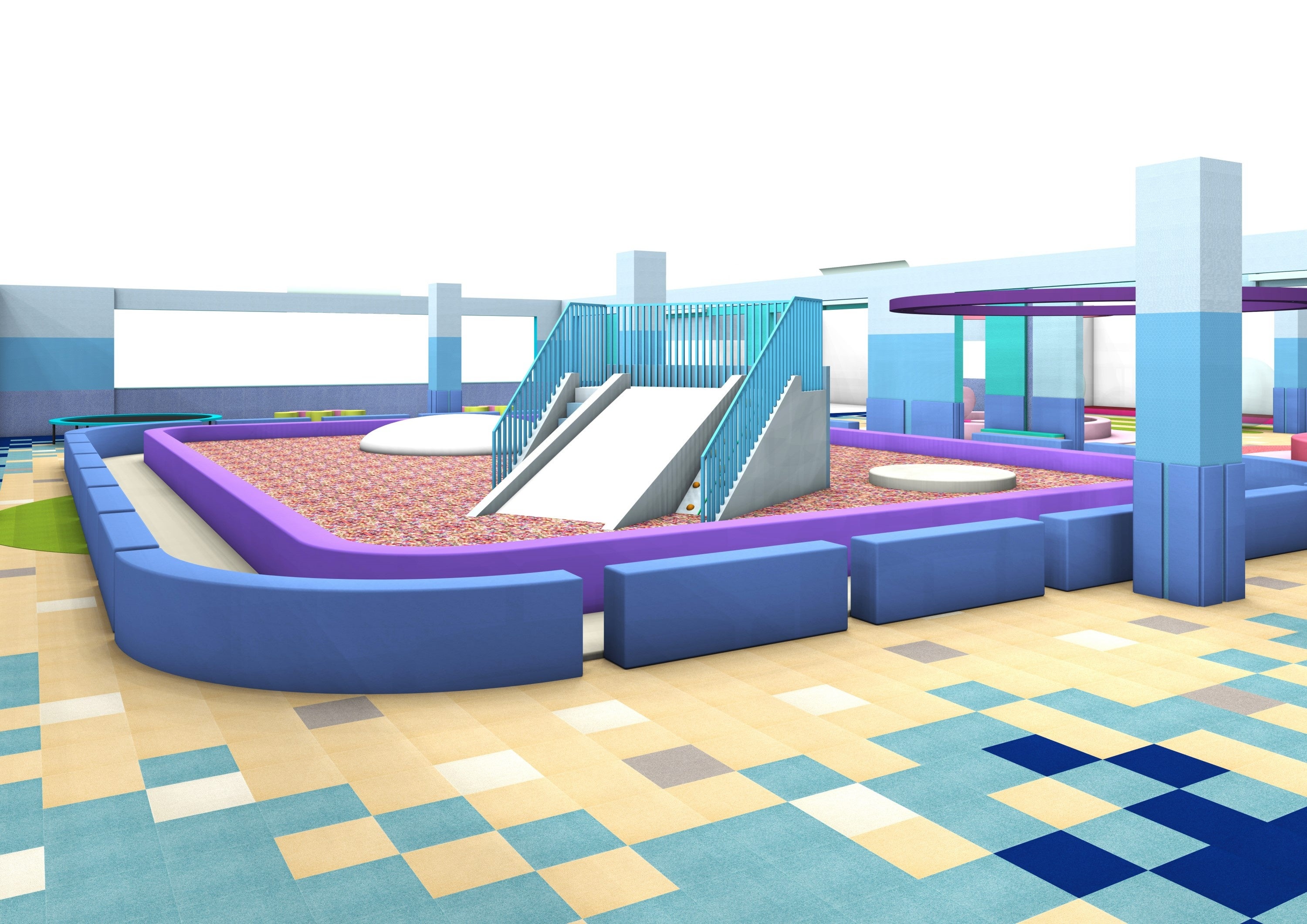 ボールプール、すべり台