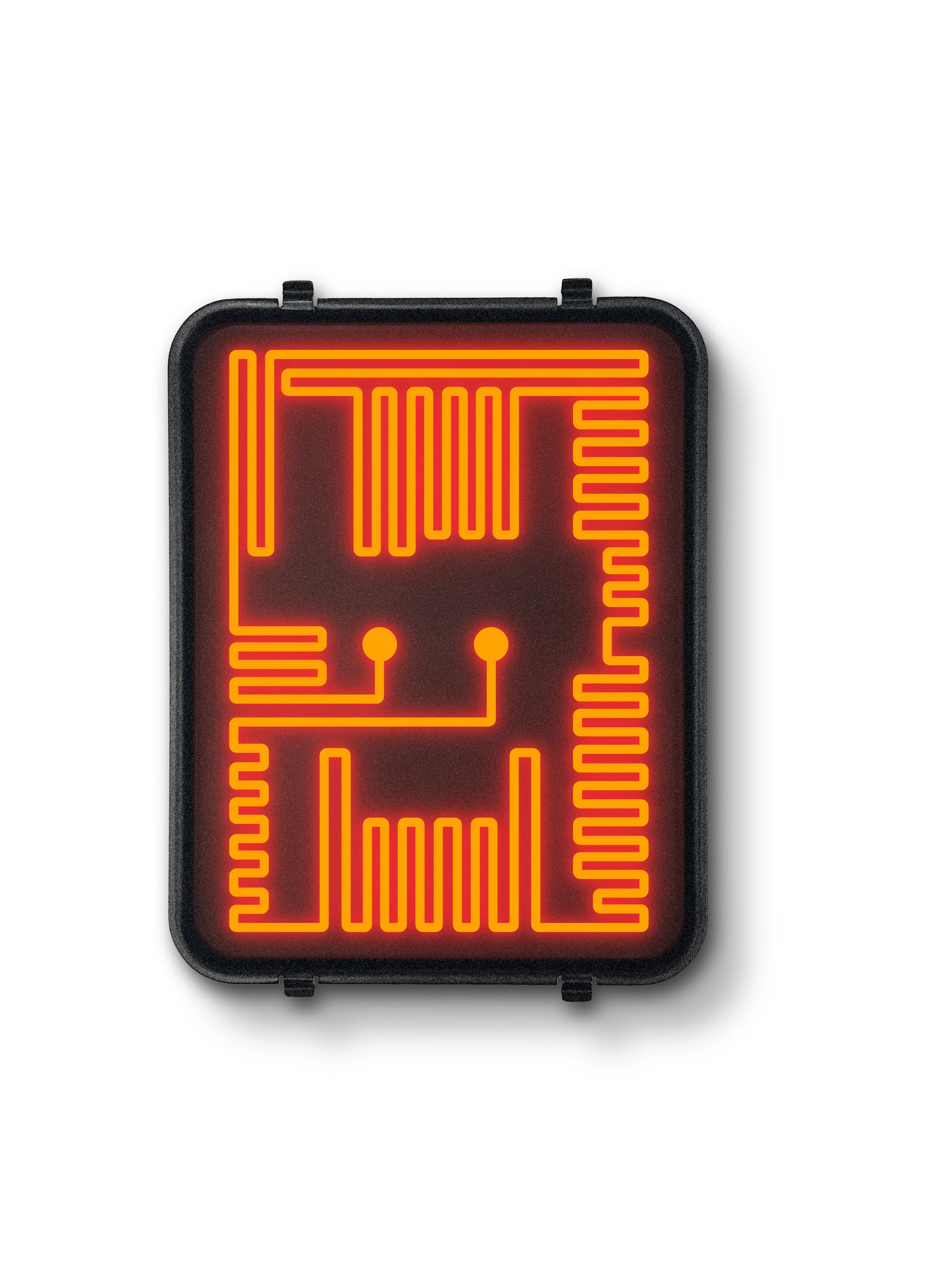 ※abien独自開発のフィルム形状のACヒーター。極薄なだけでなく、熱源が高密度に走っていることが特長。
