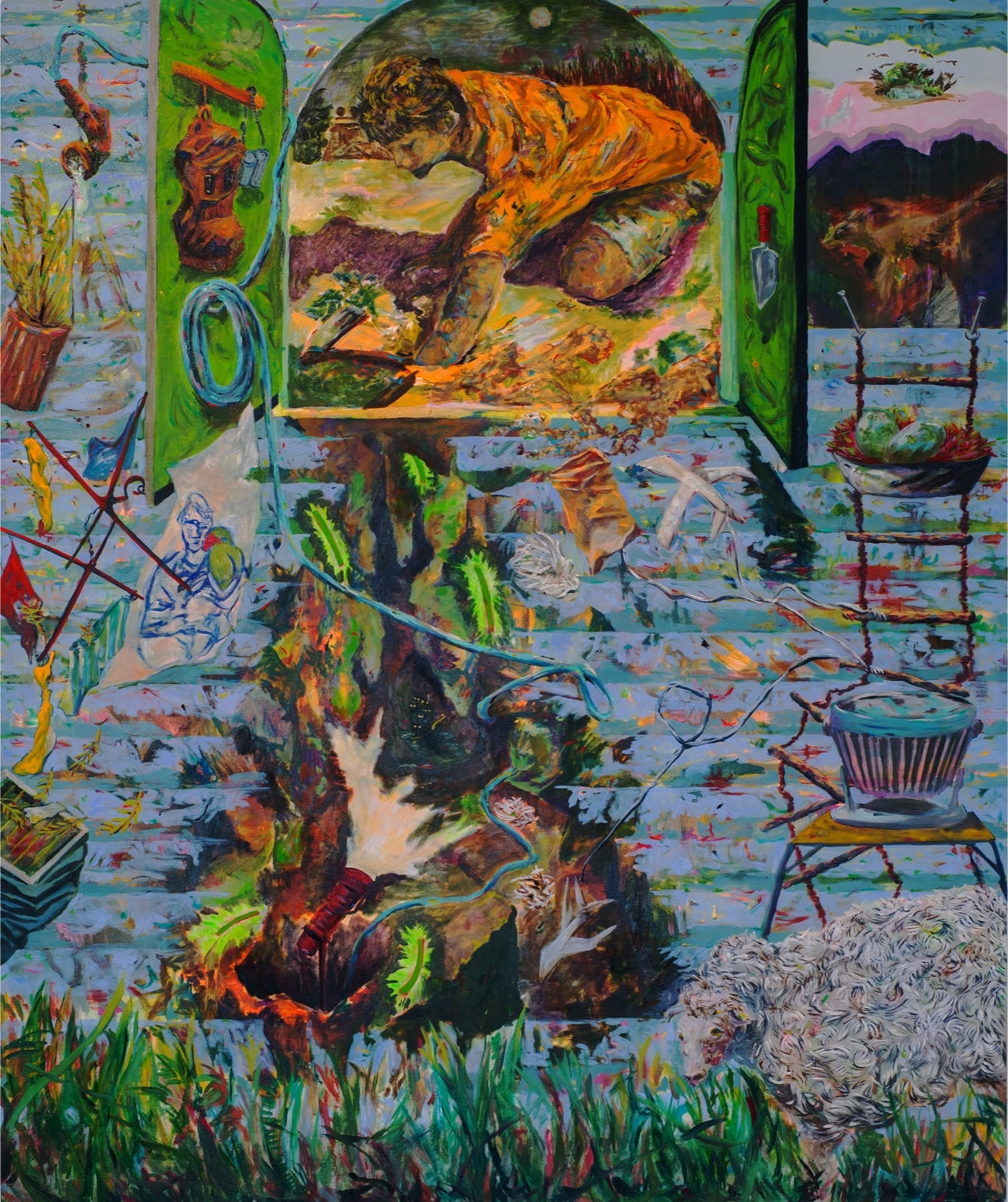 寺本明志《Patio-穴を掘る人-》2021