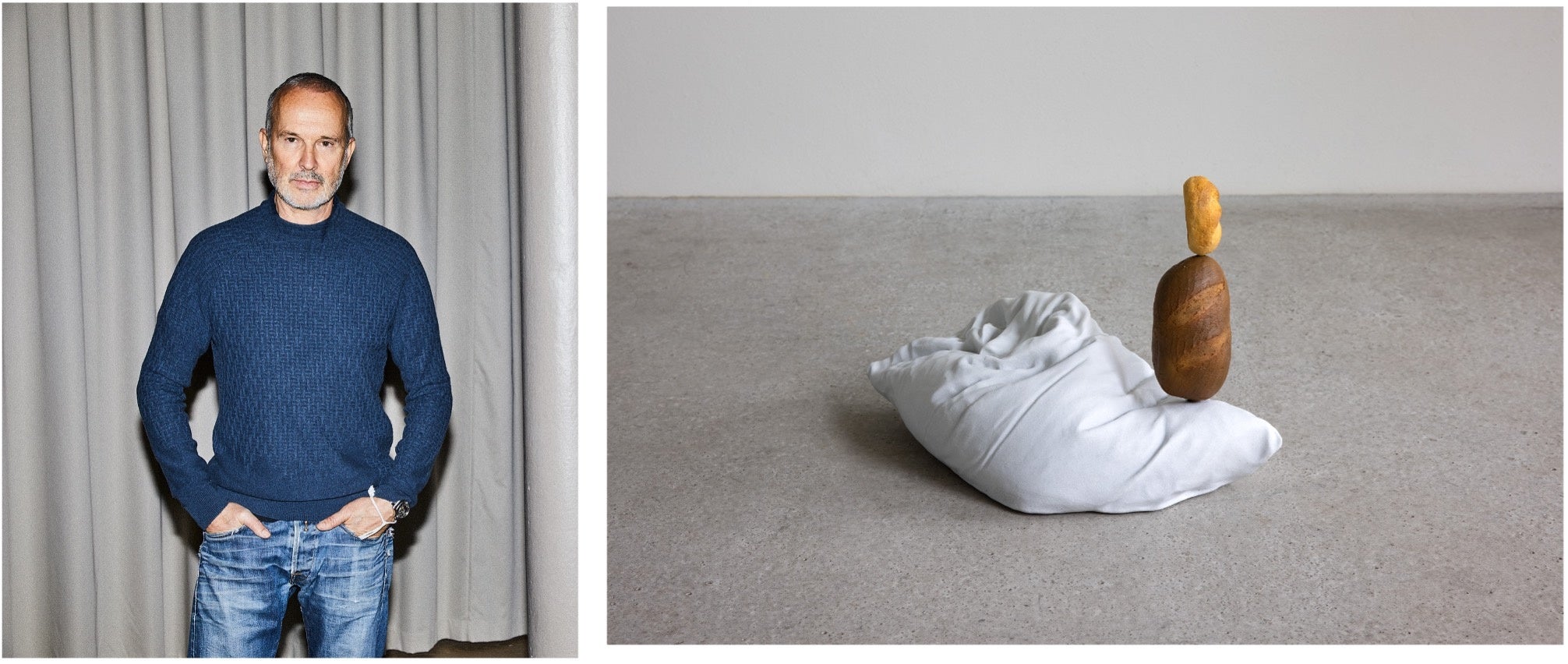 右)エルヴィン・ヴルム《Glory（Semmel、Brotleib）》2021  