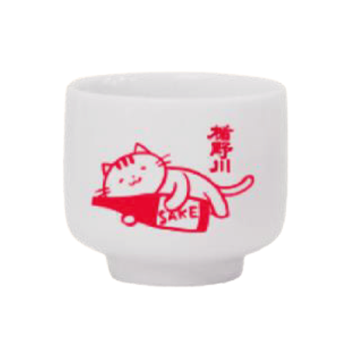 初登場！赤いたてにゃんお猪口で試飲をお楽しみください