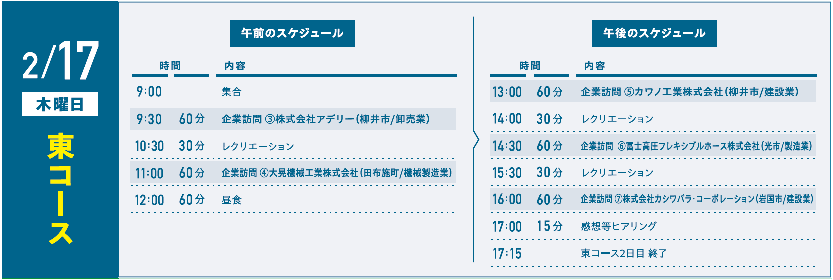 2月17日　スケジュール