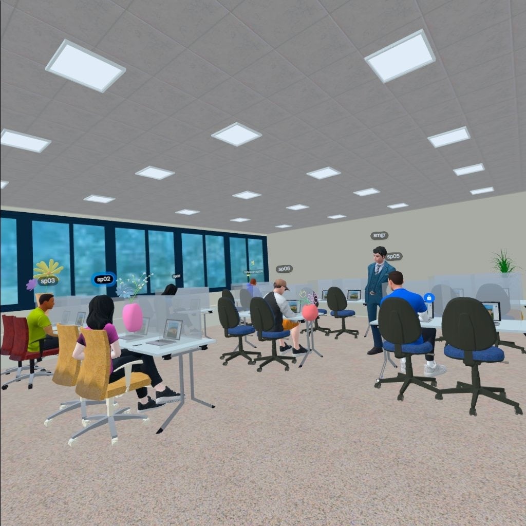 オフィスバース内作業風景