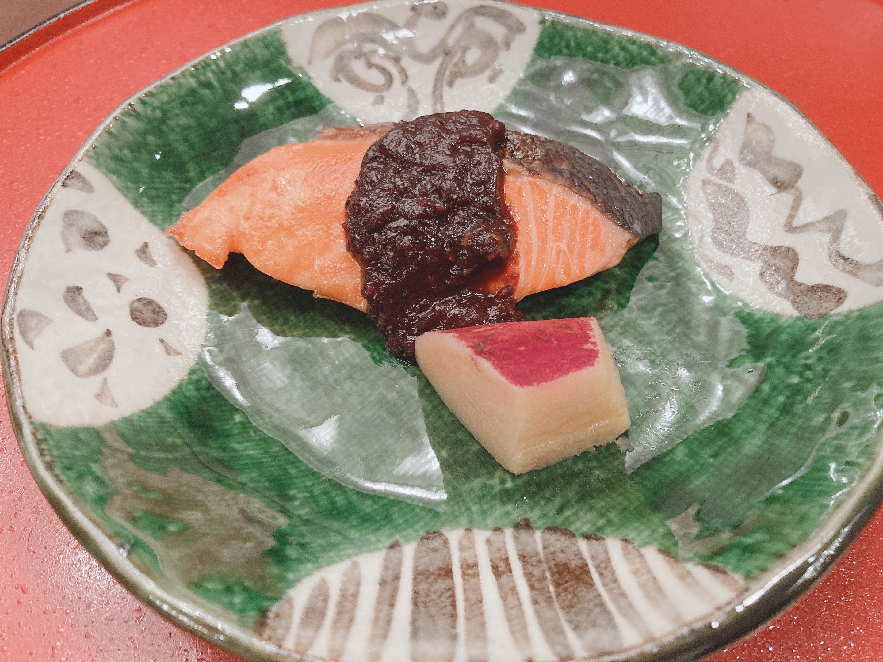 焼き物　サーモン葱味噌焼き　丸十蜜煮