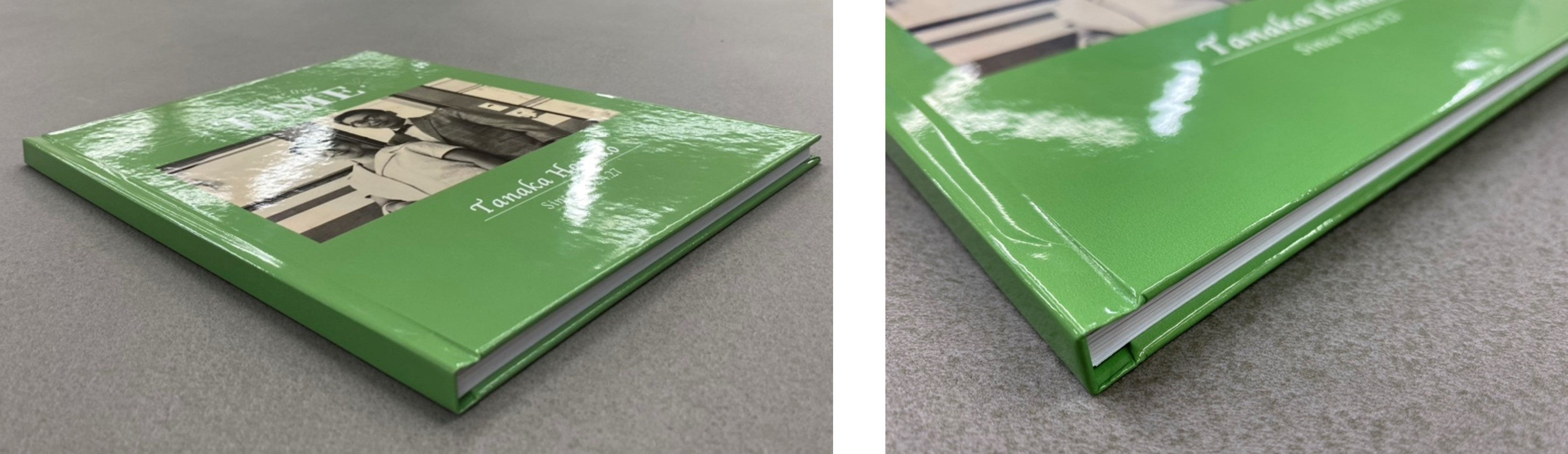 【完成イメージ】表紙は光沢感があり、ハードカバーでしっかりとした仕上がり。