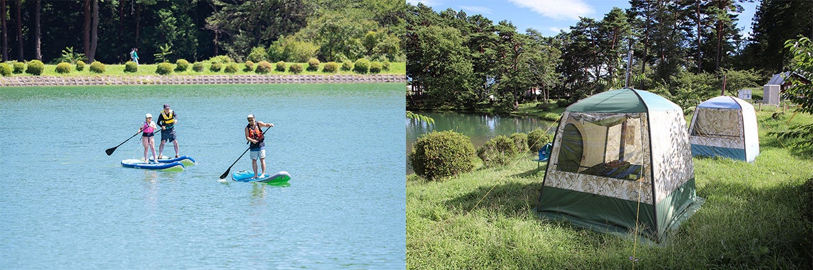 SUPやテントサウナが楽しめる
