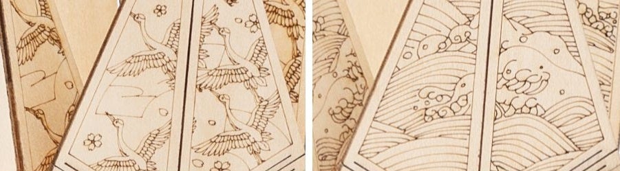 「折り鶴壱」鶴&波のデザイン