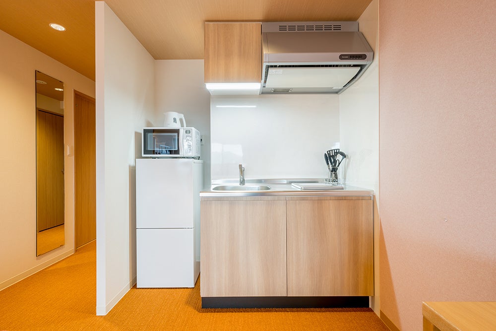 家電もそろったキッチンは、すっきりシンプルで◎