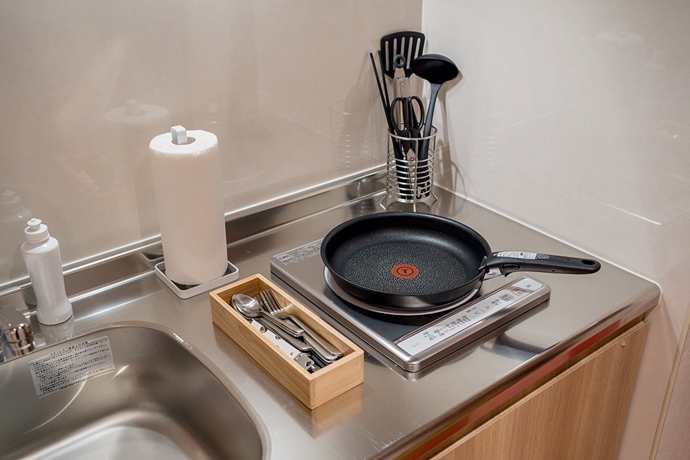 食器や調理器具もあるので、おうち感覚でお料理できます。