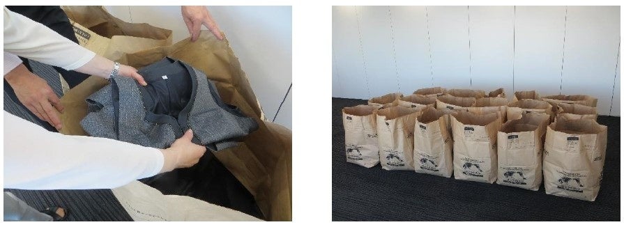 カウンター店舗での役目を終えた制服が開発途上国の子どもたちのポリオワクチン85人分に