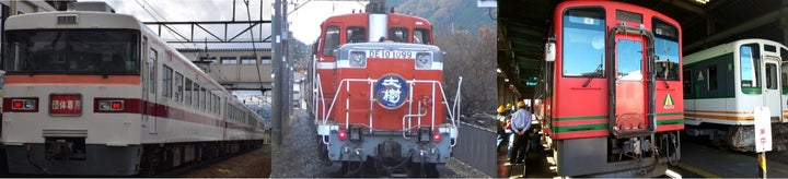 （写真左より）東武鉄道350型電車、DL大樹、車両基地見学（イメージ）