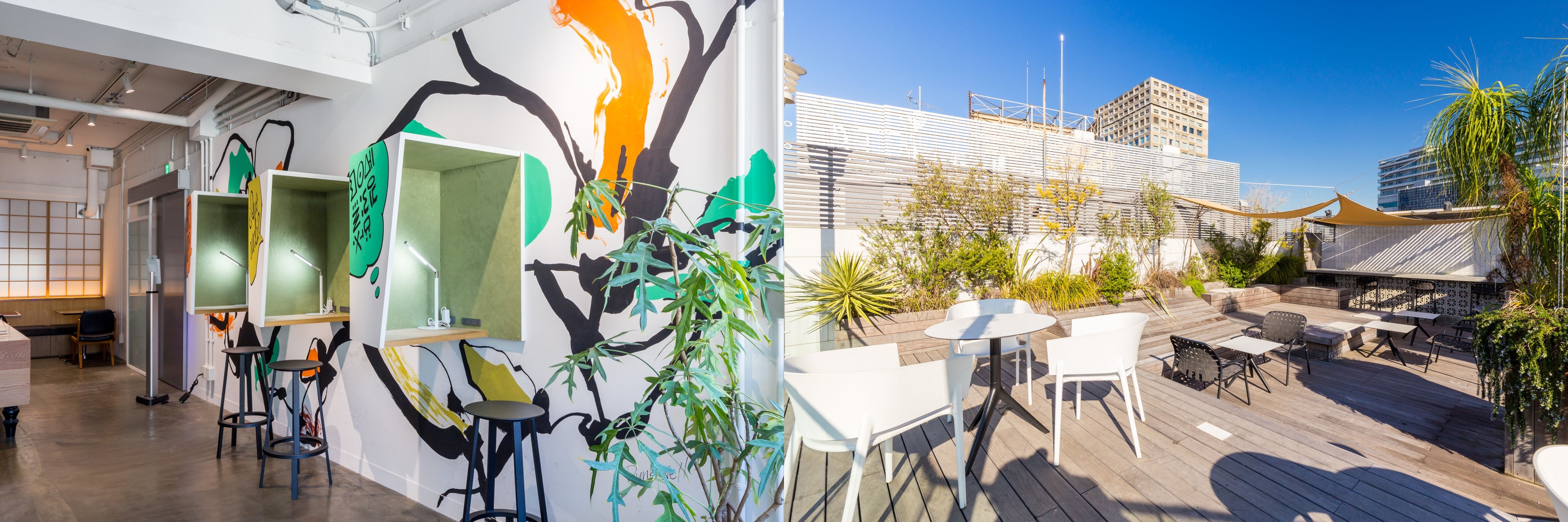 ▲フォンンブース、ルーフトップテラス