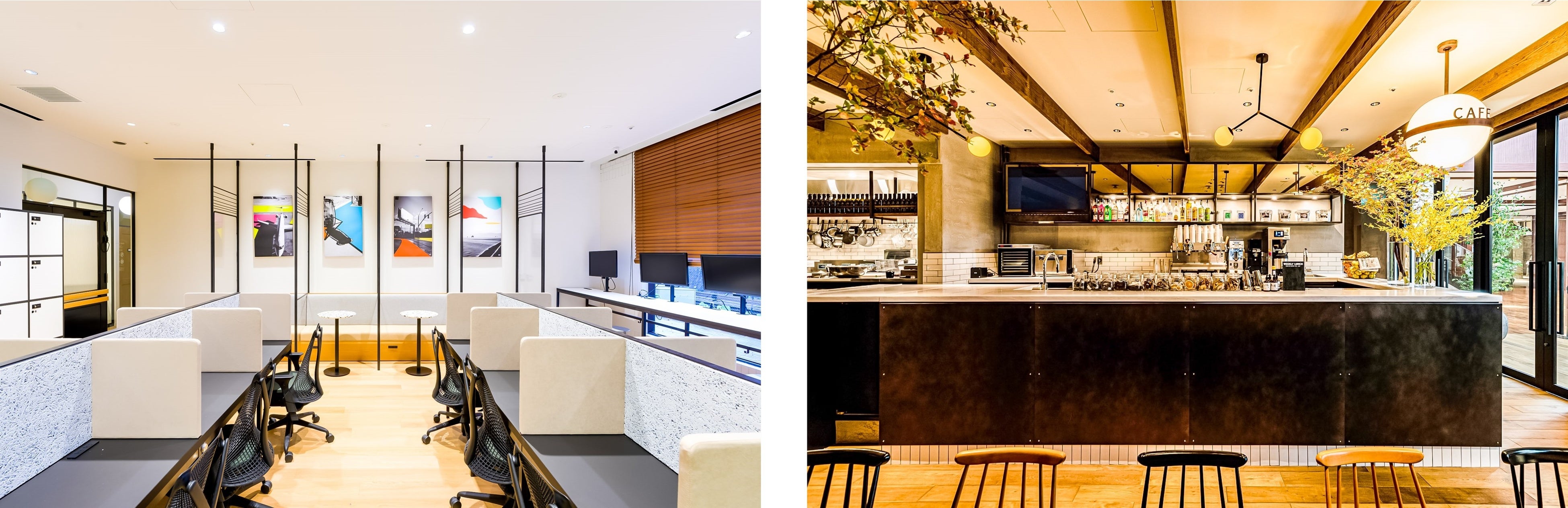 ▲フリーデスクスペース／カフェスペース