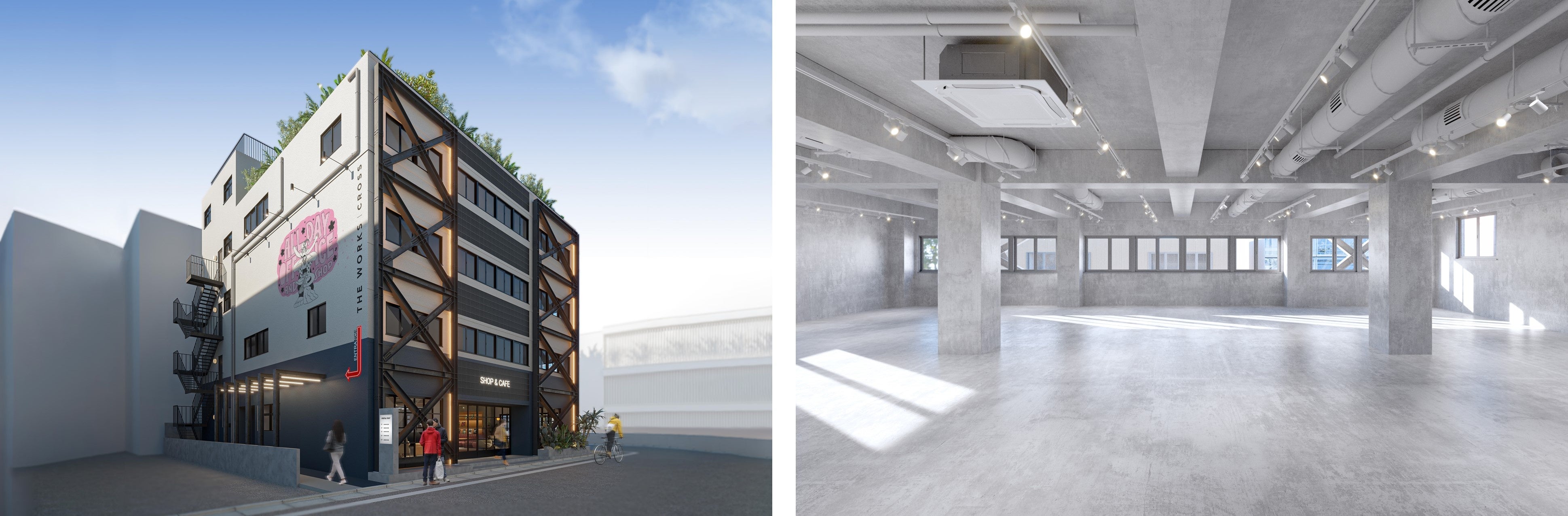 ▲成長企業の受け皿としてワンフロアオフィスを提供するTHE WORKS CROSS