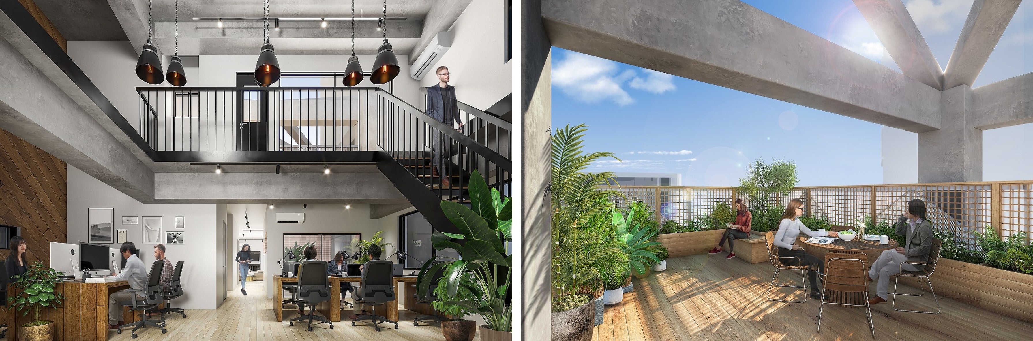 ▲4階区画テナント入居イメージ／ルーフトップテナント入居イメージ