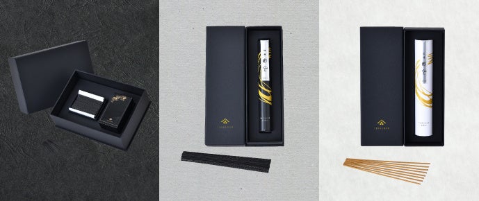 左から「天年大伽羅」「伽羅圓空」「白檀圓空」