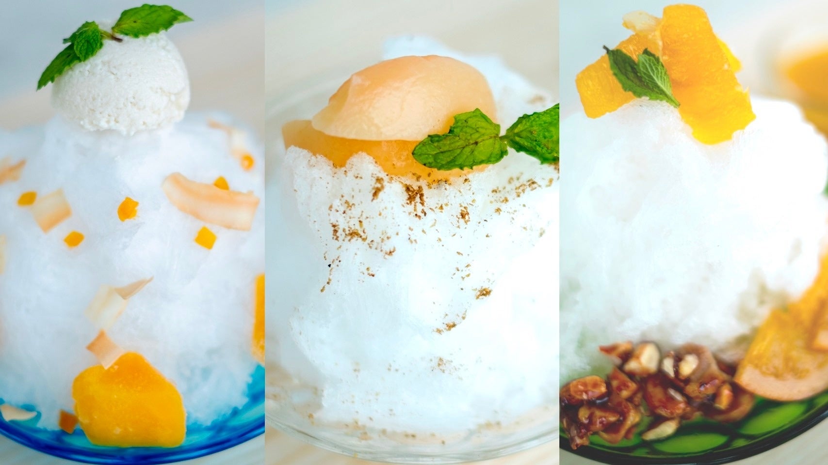 左からマンゴーヨーグルト、ピーチシナモン山椒風味、紅茶オレンジ