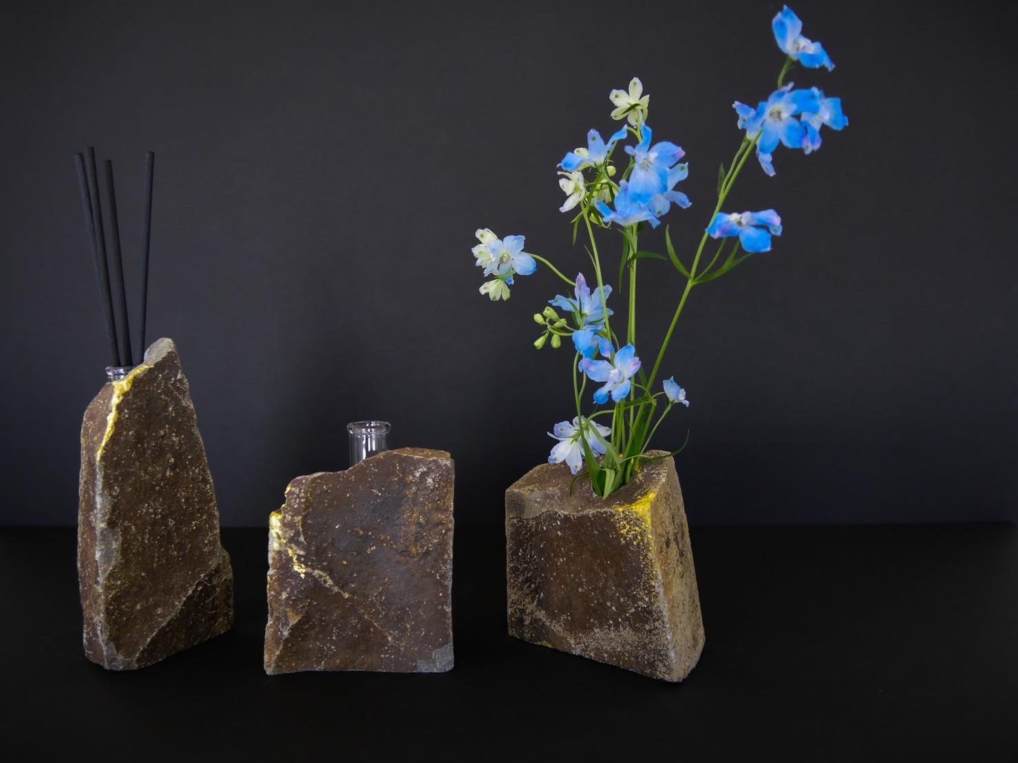 STONE FLOWER VASE "KOUSAI" フラワーベース"光彩"