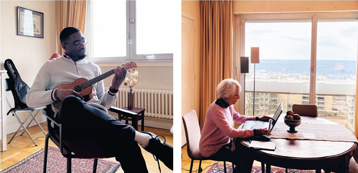 広いアパルトマンで思 い思いの時間を過ごす