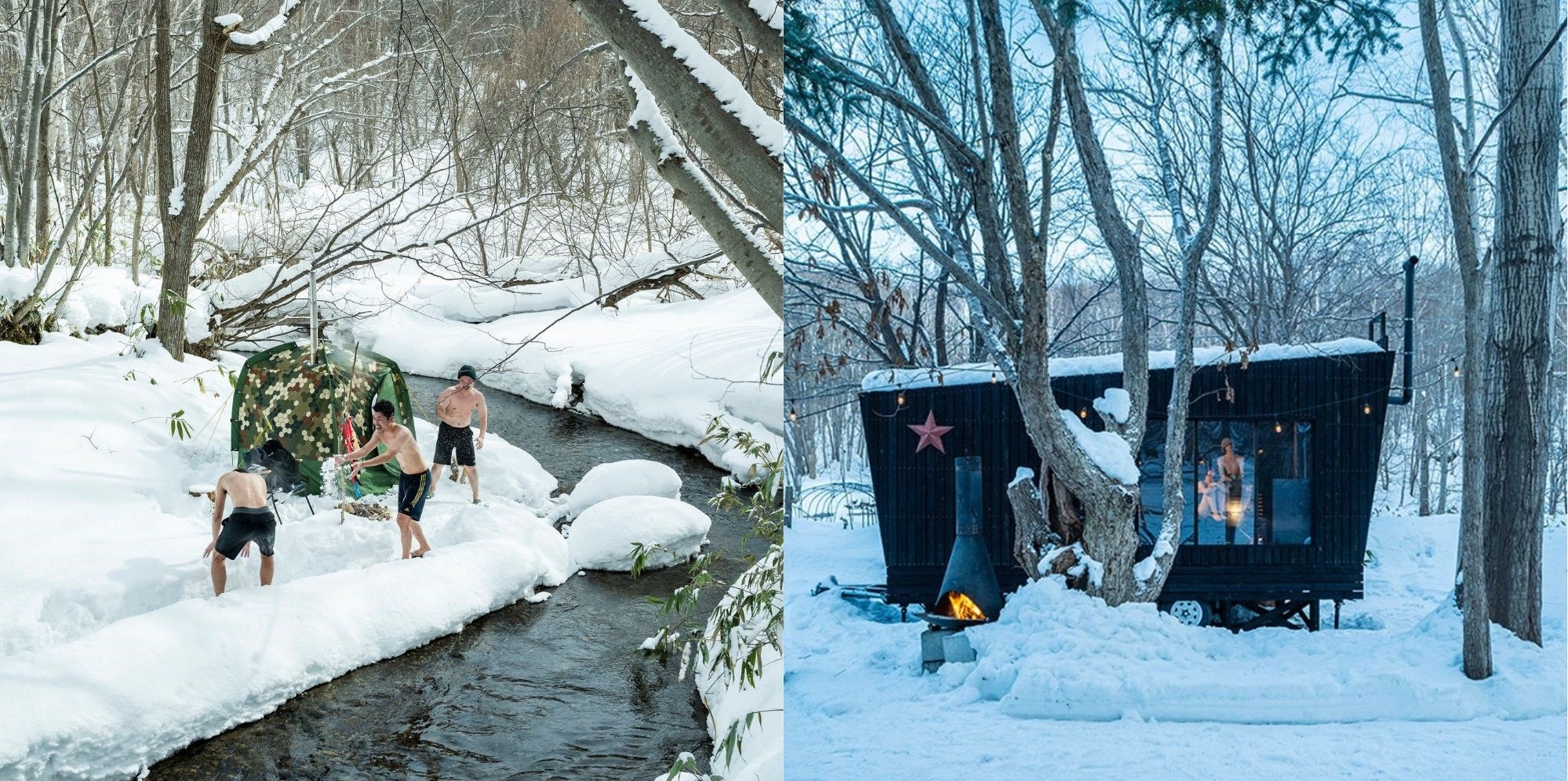 ※テントサウナ（写真左）コンテナサウナ（写真右）