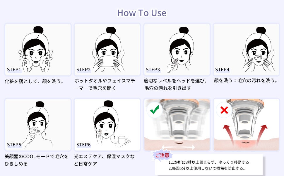 黒ずみ、毛穴汚れ撃退】ANLAN新モデル 赤/青光エステ搭載『ANLAN