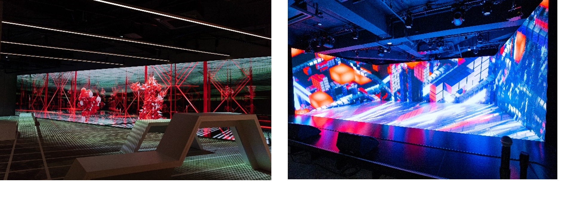 左）3階：大型LED（約15m）　右）5階：RED゜TOKYO TOWER SKY STADIUM